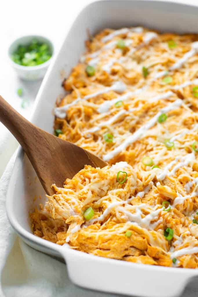 Healthy Buffalo Chicken Spaghetti Squash Casserole | Lauren Fit Foodie