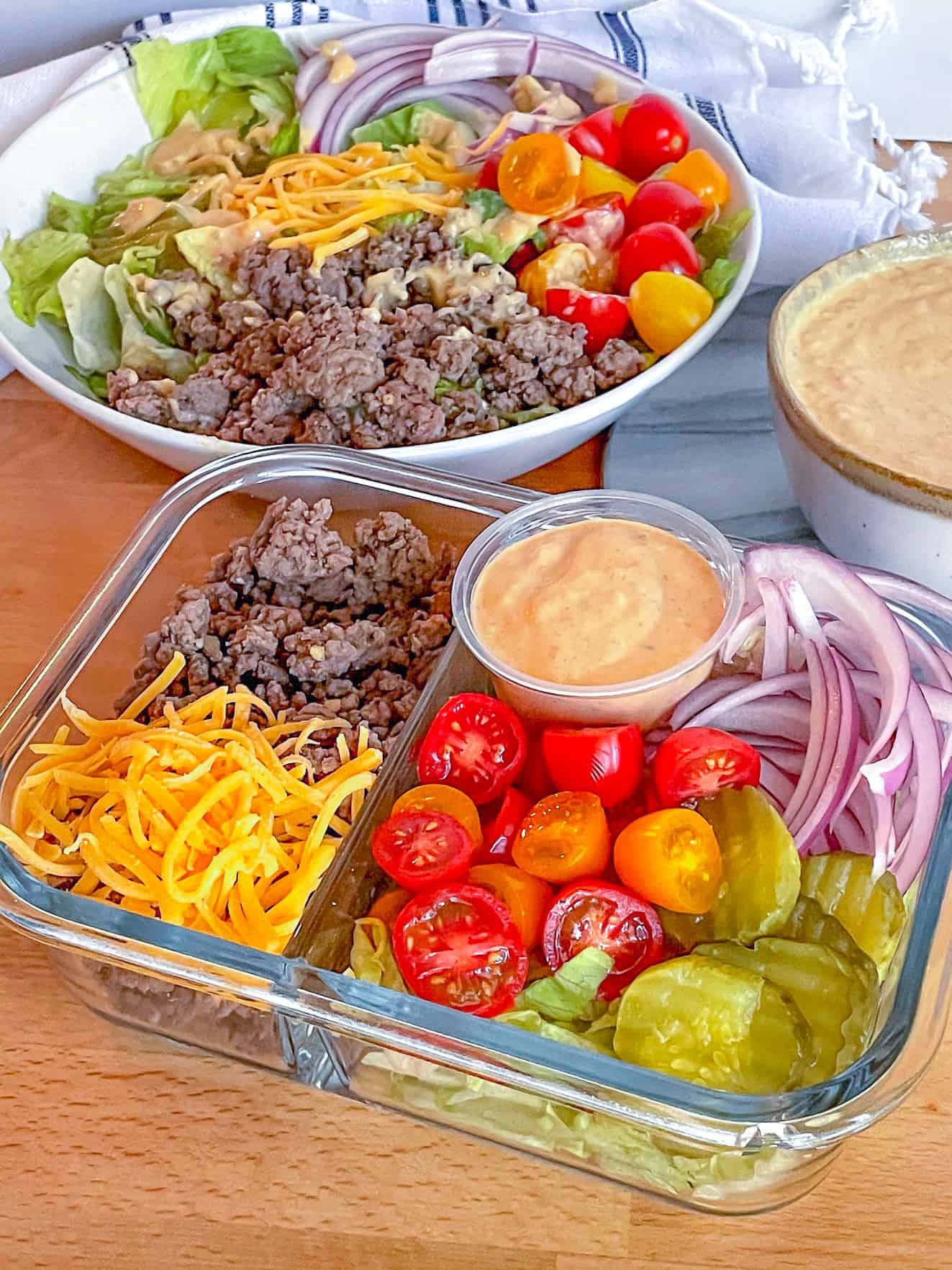 Meal Prep Cheeseburger Bowls