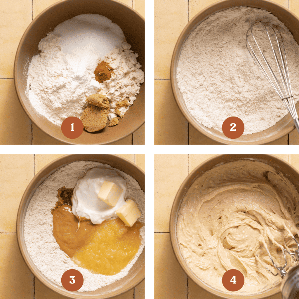 How to make apple blondies (process steps).