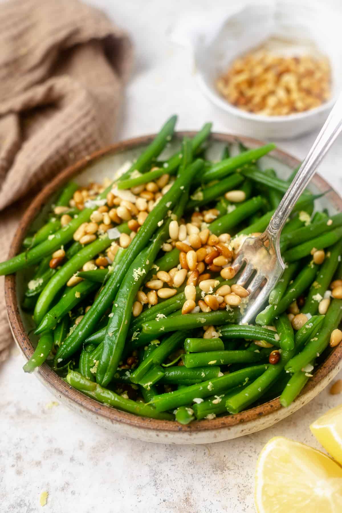 Sautéed French Green Beans with Parmesan and Pine Nuts | Lauren Fit Foodie