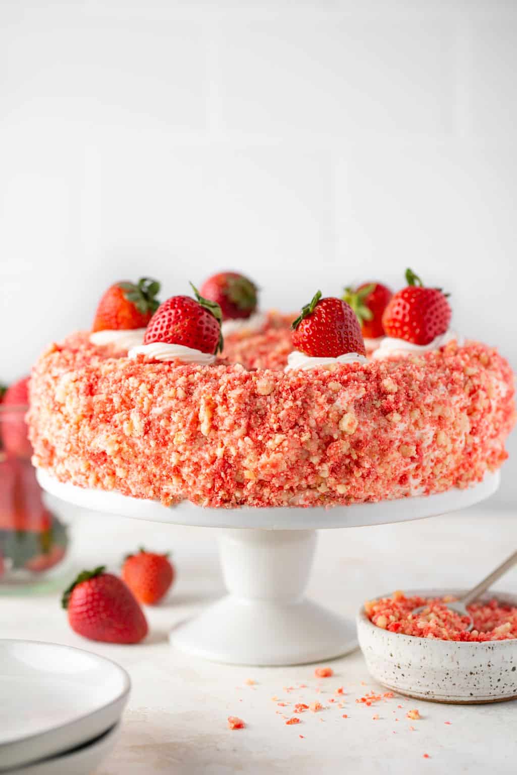 Strawberry Crunch Ice Cream Cake
