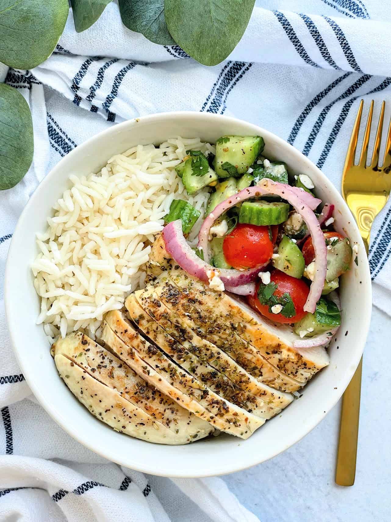 Greek Chicken Salad Lunch Bowls - Fed & Fit