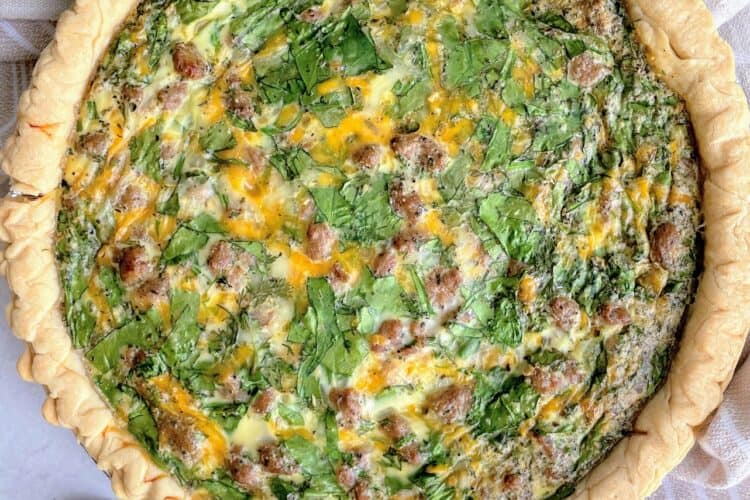 Hearty Sausage and Spinach Quiche | Lauren Fit Foodie