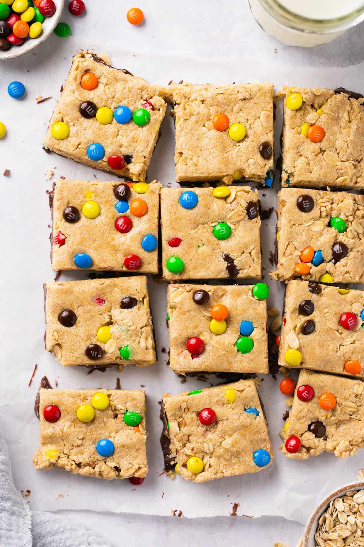 Easy No-Bake Monster Protein Cookie Dough Bars | Lauren Fit Foodie