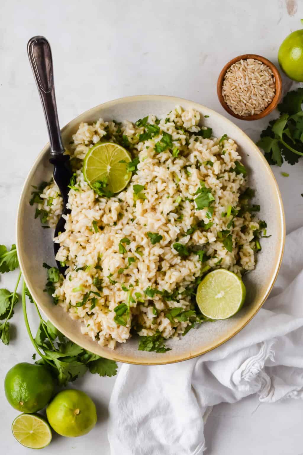 Chipotle Brown Rice Recipe (Cilantro Lime Brown Rice) | Lauren Fit Foodie