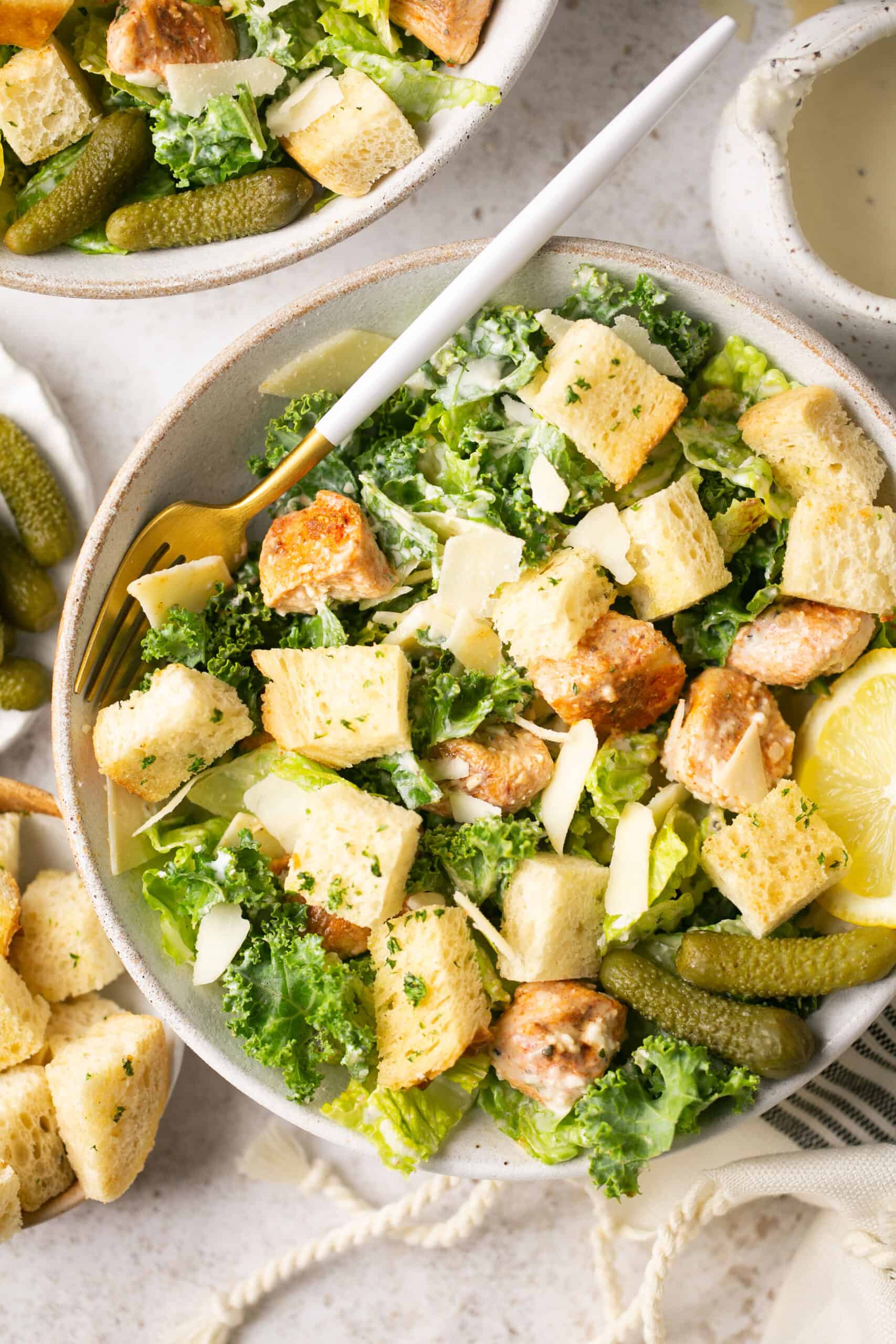 Minimal Effort Chicken Caesar Salad Meal Prep Recipe