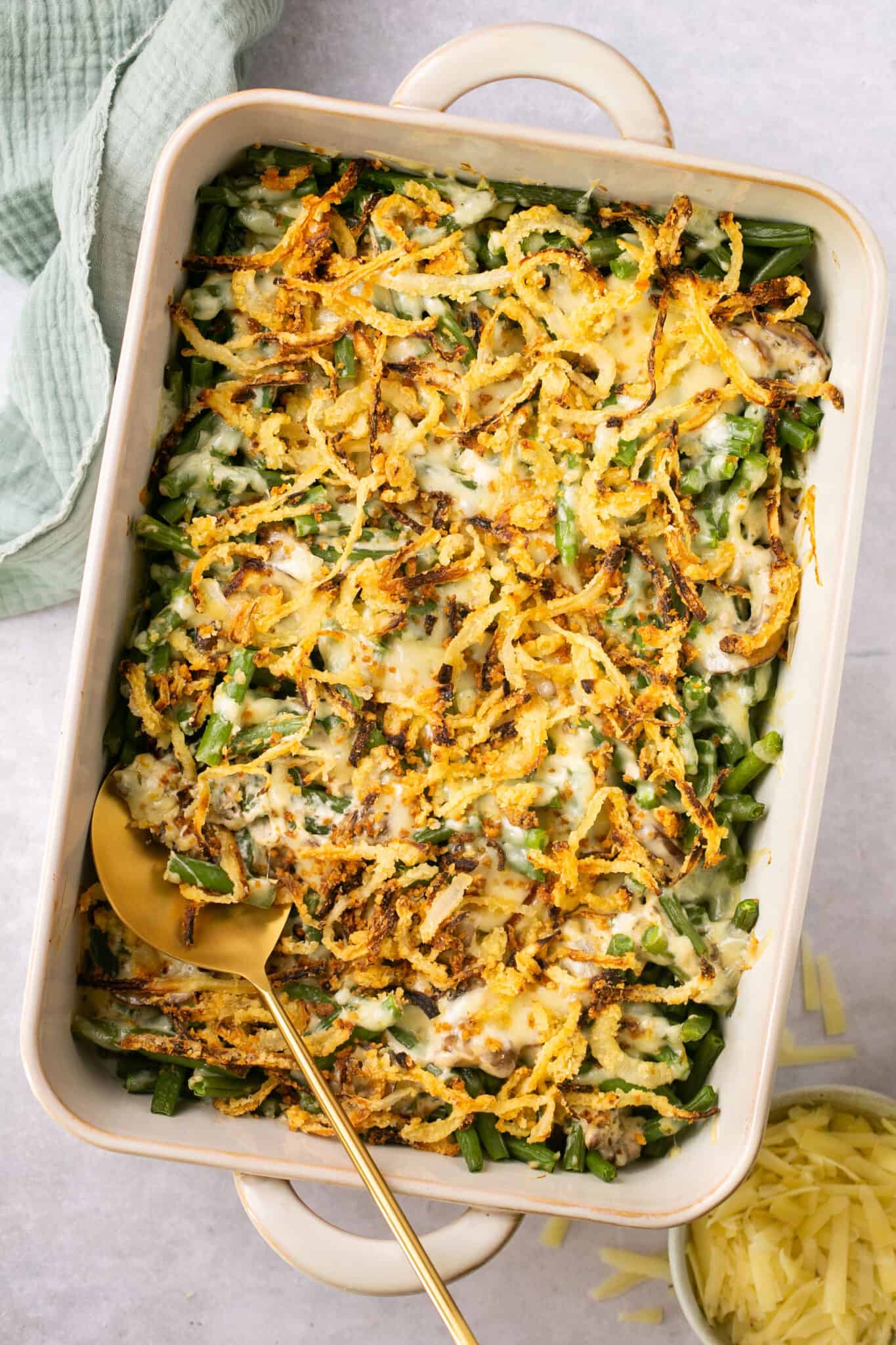 Healthy Green Bean Casserole without Mushroom Soup | Lauren Fit Foodie