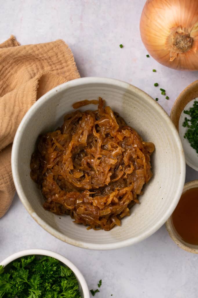 Caramelized onions in a bowl.