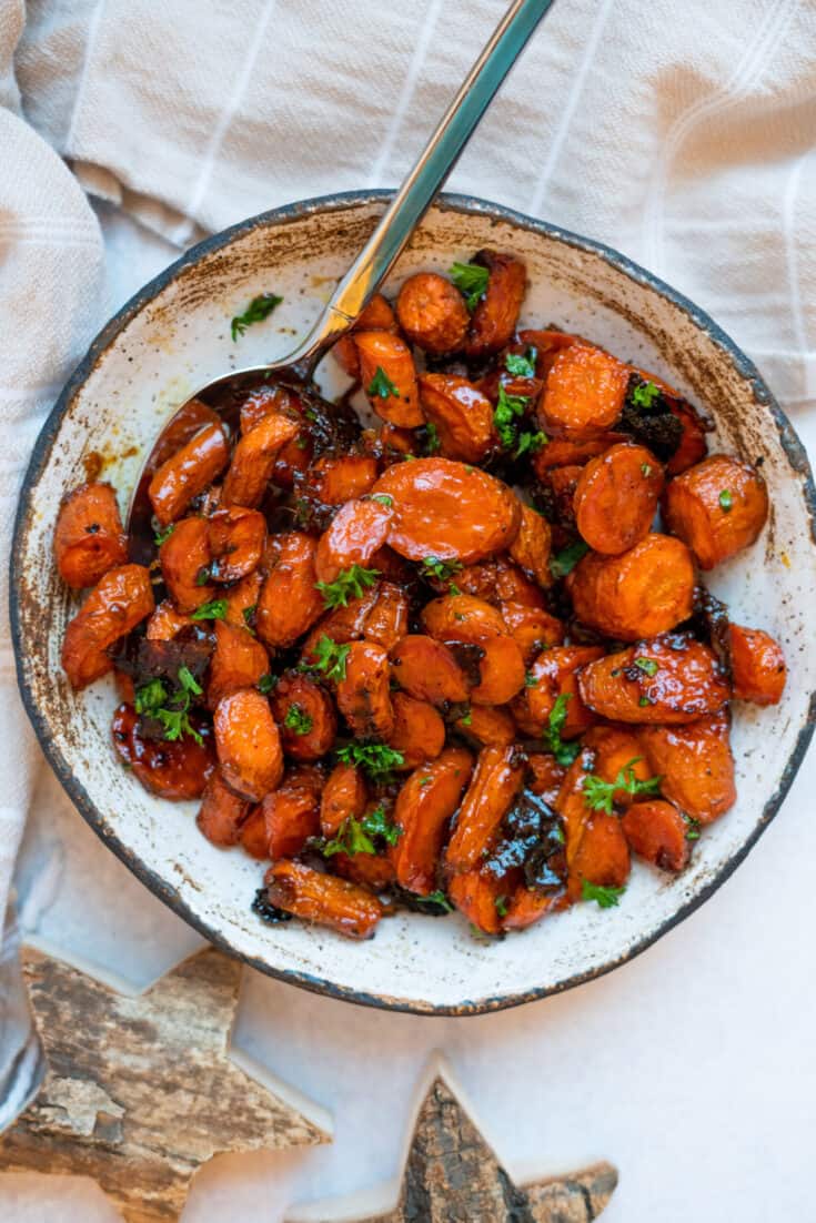 Maple Ginger Glazed Carrots (Oven Roasted) | Lauren Fit Foodie