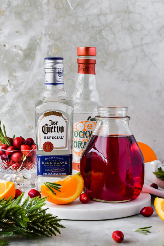 Ingredients for Citrusy Christmas Margarita Recipe