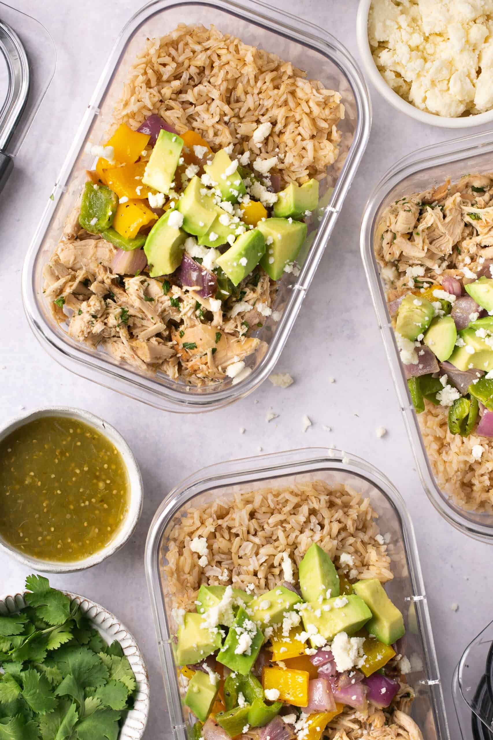 Salsa Verde Taco Meal Prep Bowls Easy - Easy Peasy Meals