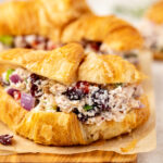 Winter Pecan and Cranberry Chicken Salad on a croissant.