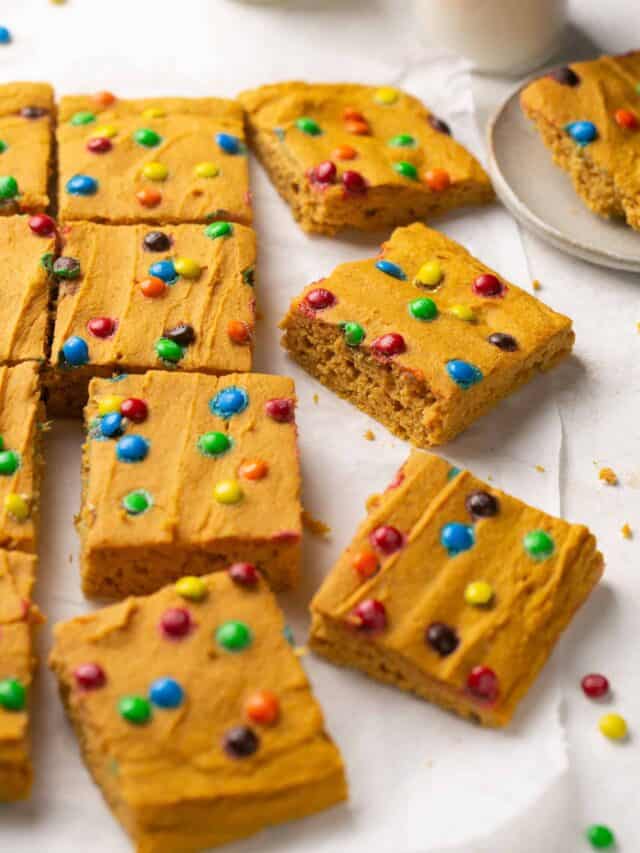Soft Baked M&M Protein Oat Bars {Low Fat} Lauren Fit Foodie