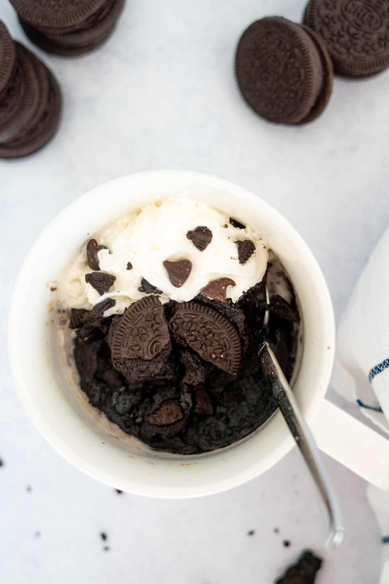 Dark Chocolate Oreo Protein Mug Cake | Lauren Fit Foodie