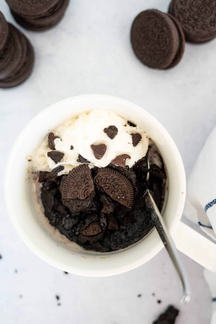 Dark Chocolate Oreo Protein Mug Cake | Lauren Fit Foodie