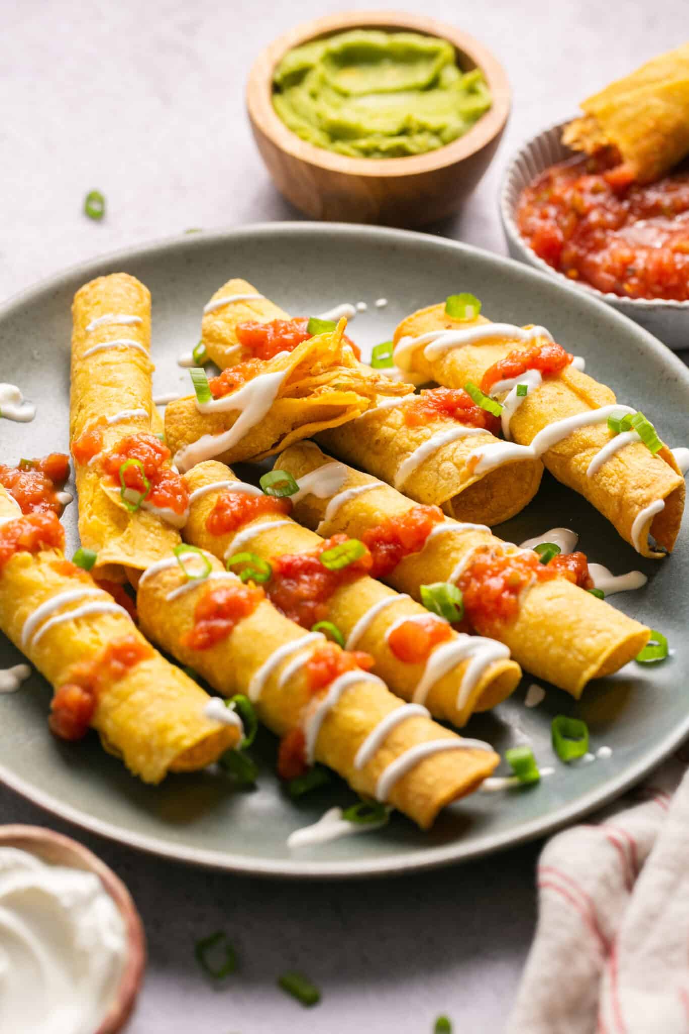 Easy Air Fryer Chicken Taquitos (20Minutes) Lauren Fit Foodie