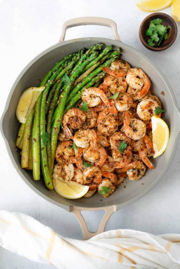 20-Minute Garlic Butter Shrimp and Asparagus (One-Pan) | Lauren Fit Foodie
