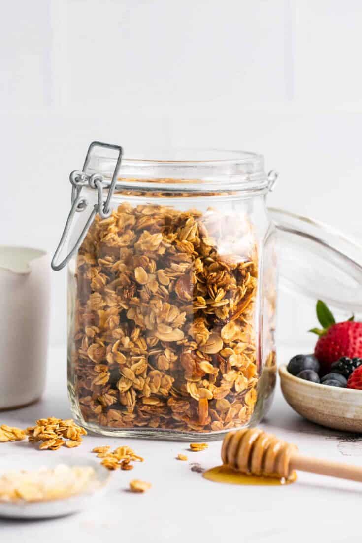 Best Ever Homemade Healthy Honey Almond Granola Recipe Lauren Fit Foodie