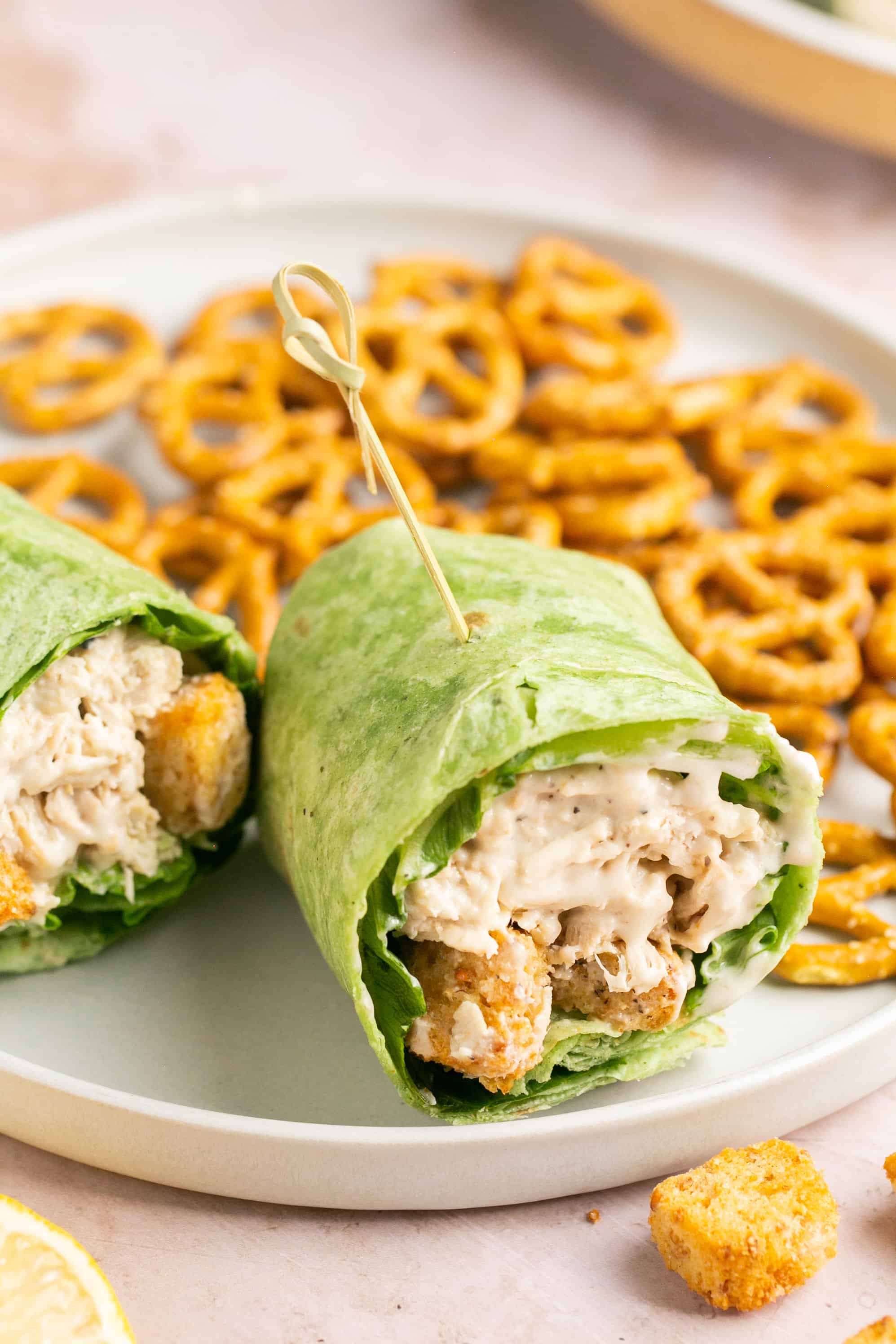 Healthy Chicken Caesar Wrap (High Protein) Lauren Fit Foodie