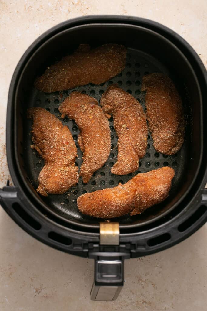 Chicken tenders in air fryer.