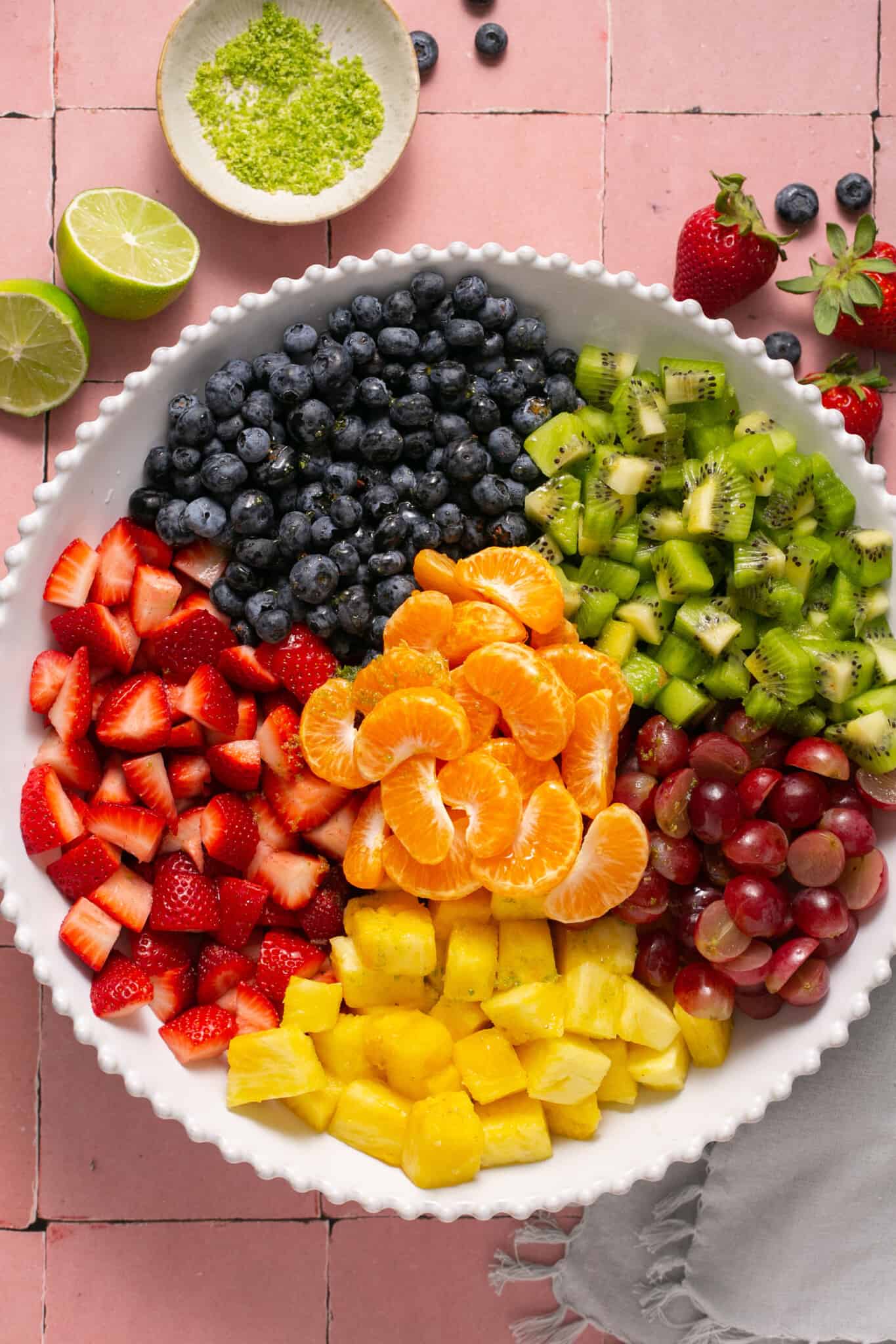 Rainbow Fruit Salad with Honey Lime Dressing | Lauren Fit Foodie