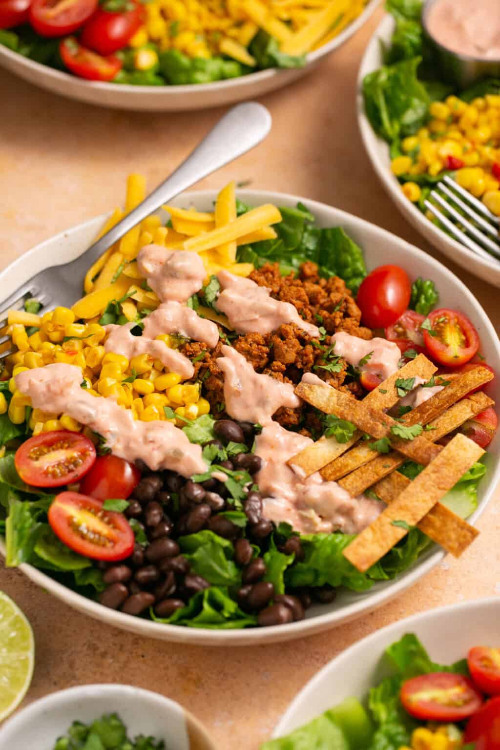 Healthy Taco Salad with Ground Turkey (High Protein!)