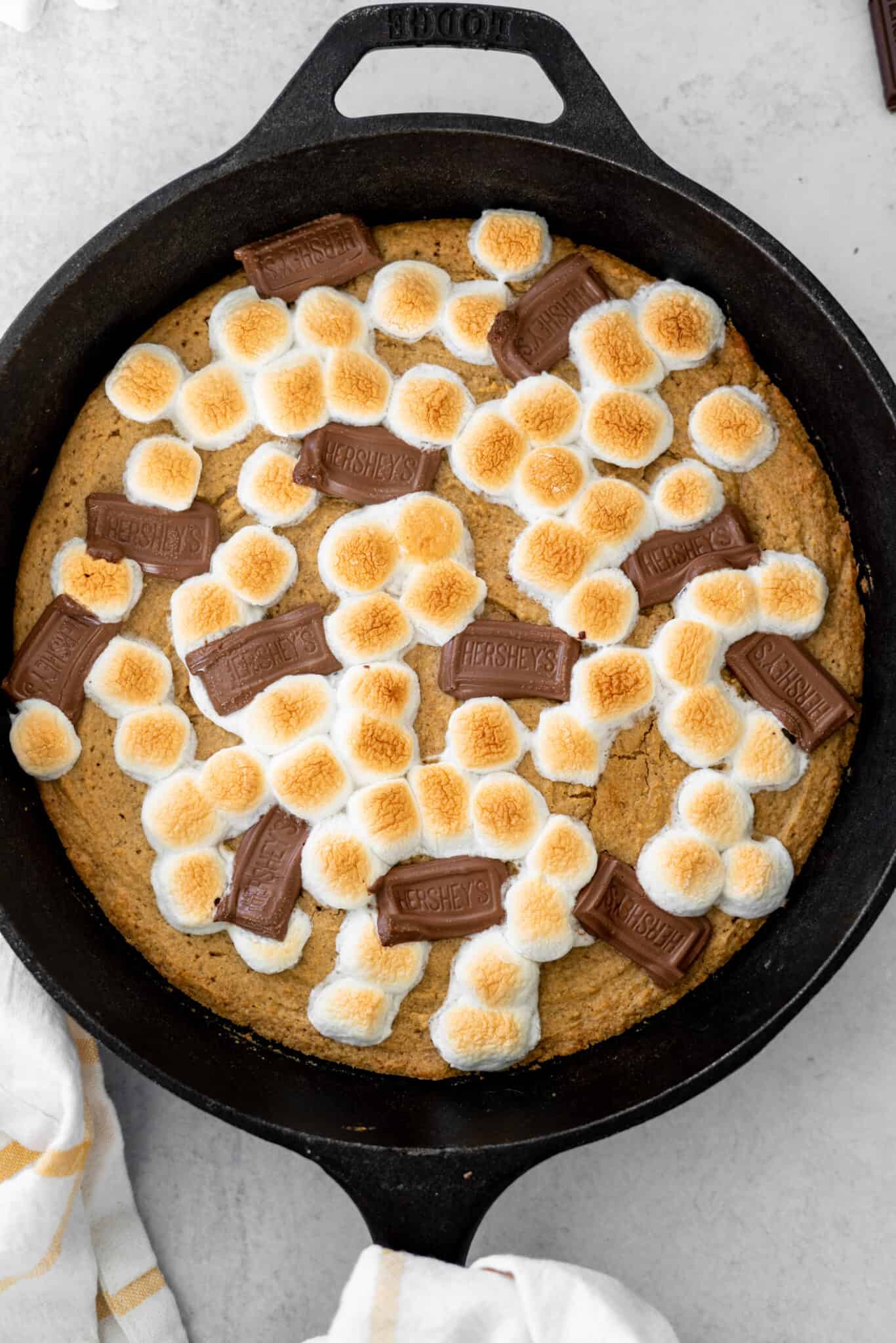 High Protein S'mores Skillet Cookie (GlutenFree)