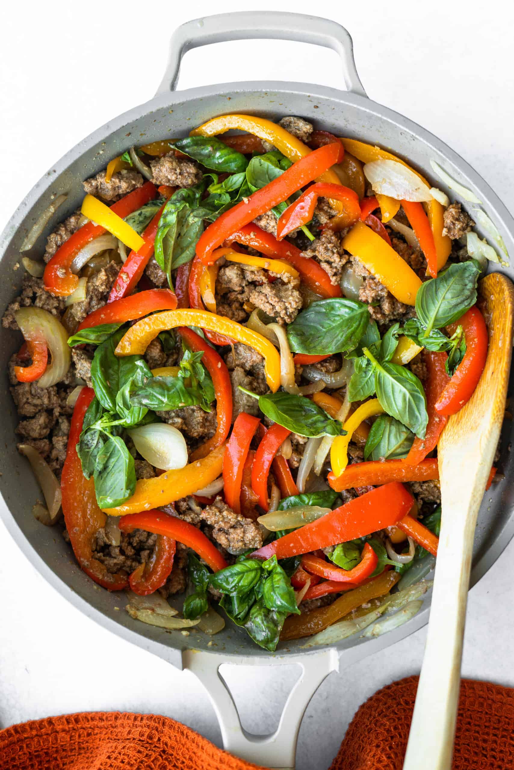 Quick and Easy Thai Basil Ground Beef Skillet | Lauren Fit Foodie