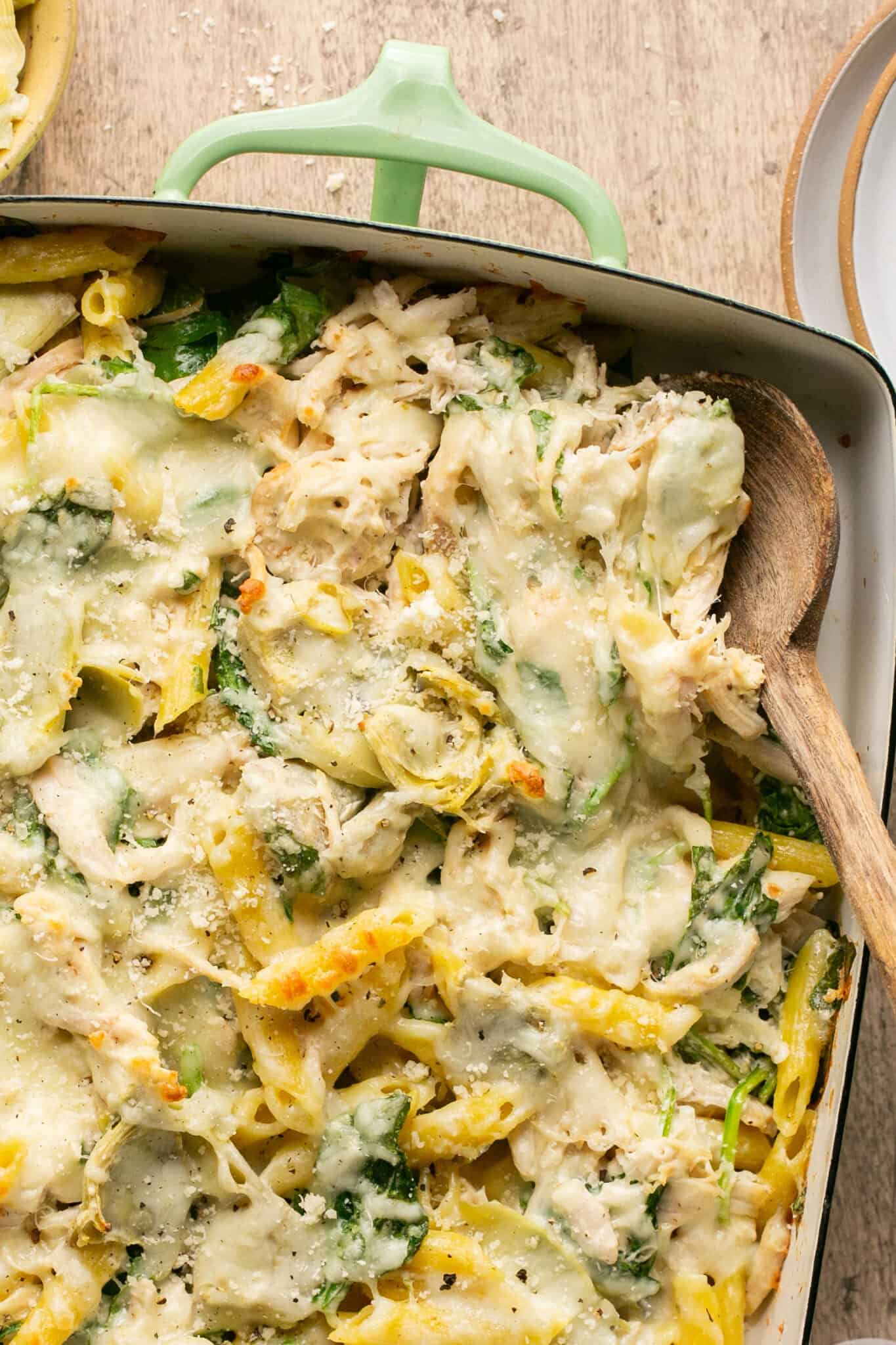 Healthy Spinach and Artichoke Pasta Bake (High Protein!) | Lauren Fit ...