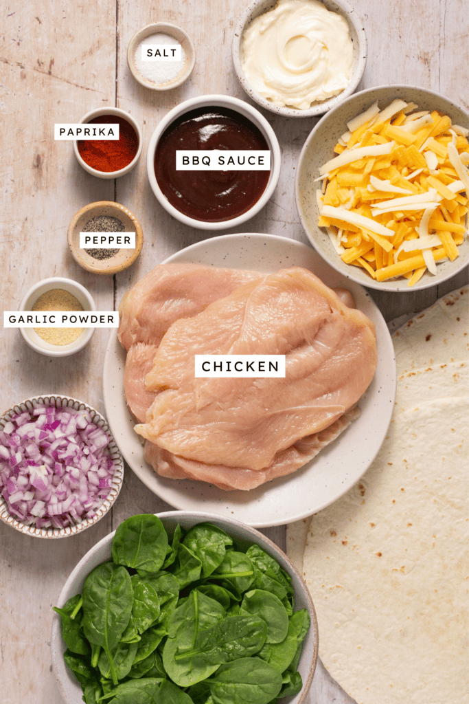 Ingredients for air fryer bbq chicken.