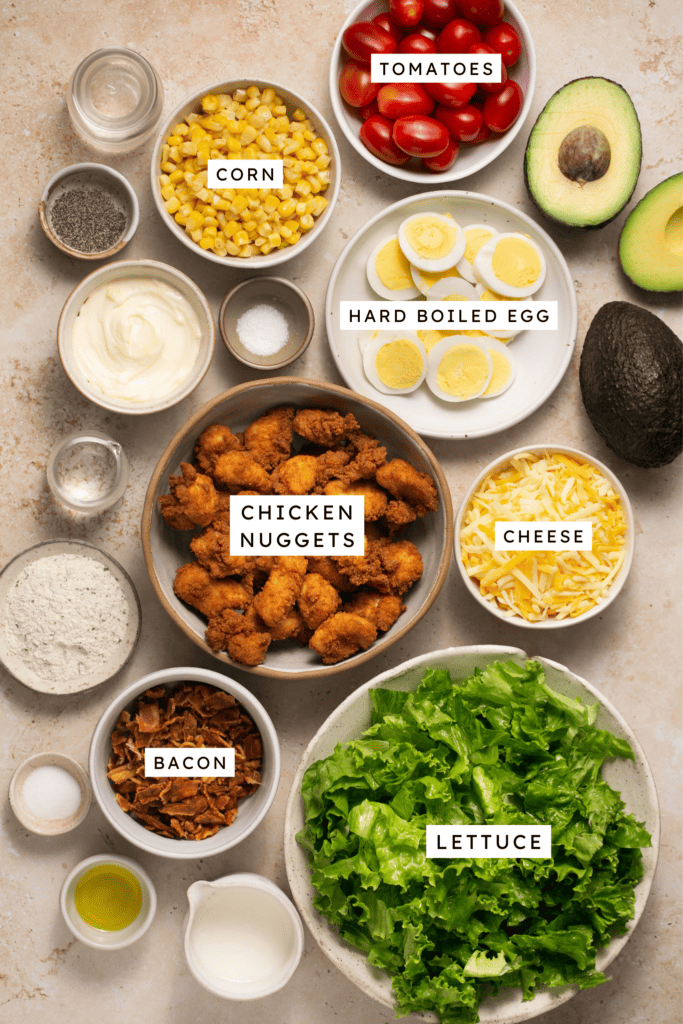 Ingredients for Chick-fil-A cobb salad.
