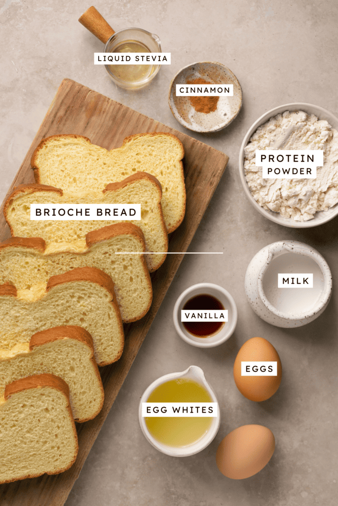 Ingredients for protein french toast.