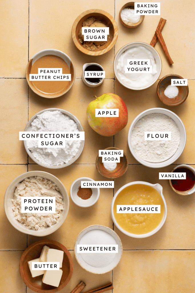 Ingredients for apple blondies.