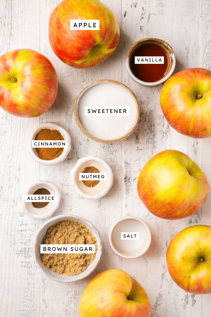 Ingredients for apple butter.