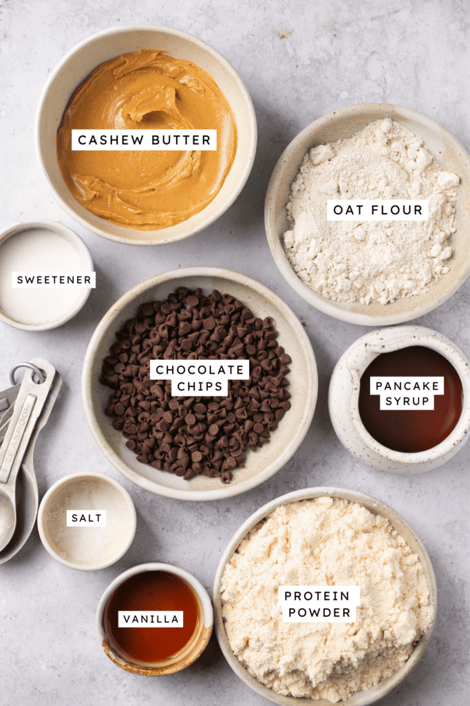 Ingredients for cookie dough protein bites.