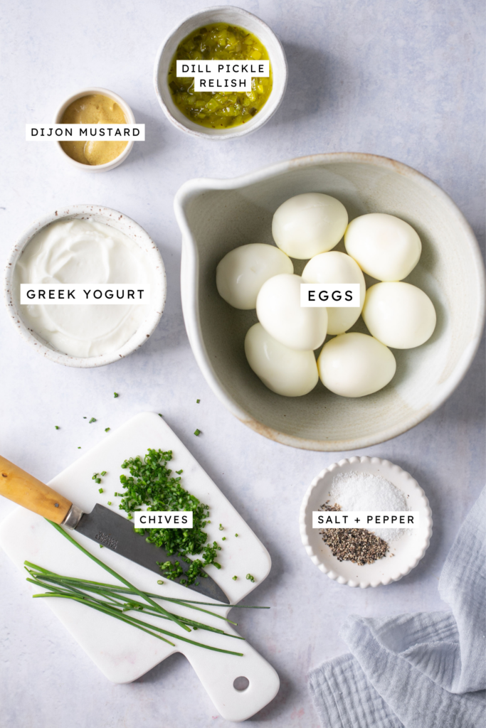 Ingredients for egg salad.