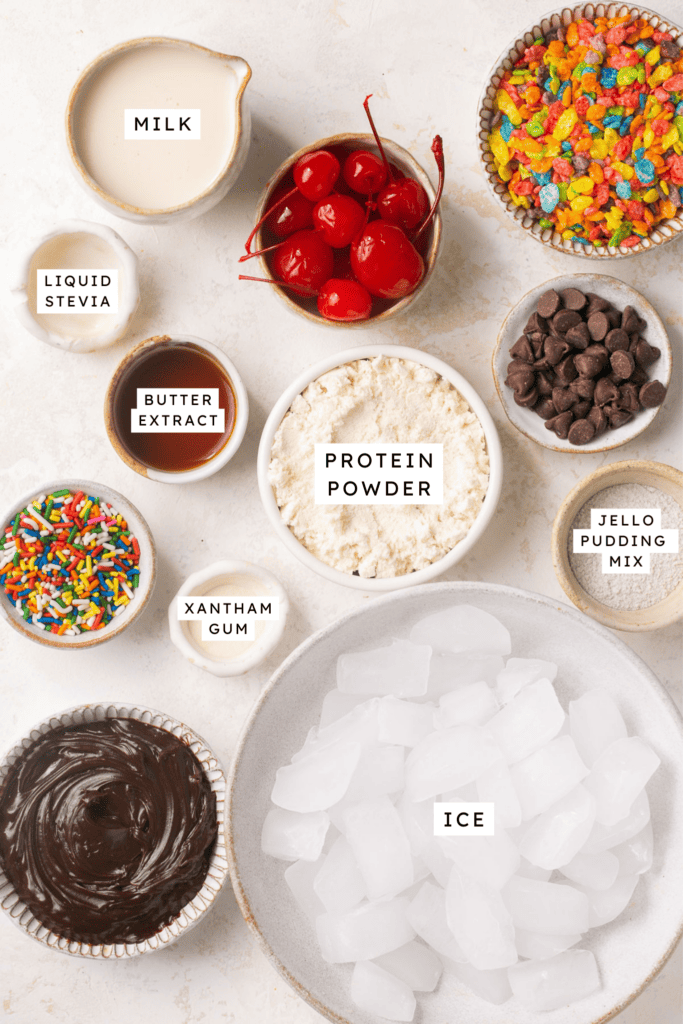 Ingredients for protein fluff.