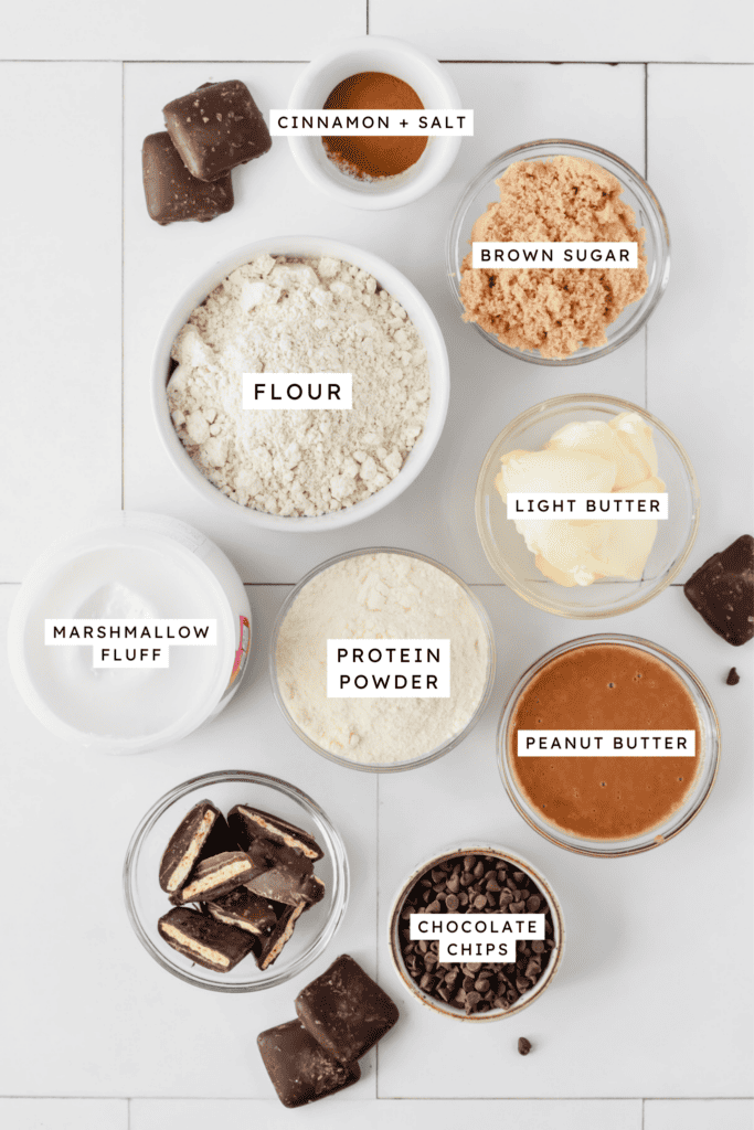 Ingredients for s'mores protein cookie dough.