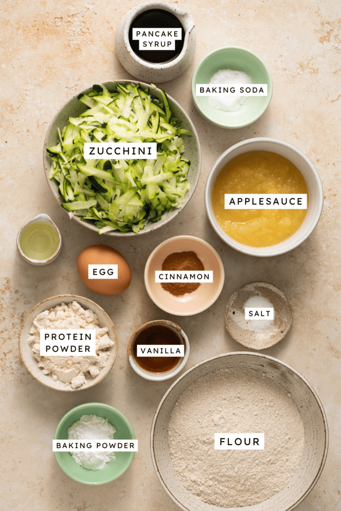 Ingredients for healthy zucchini bread.
