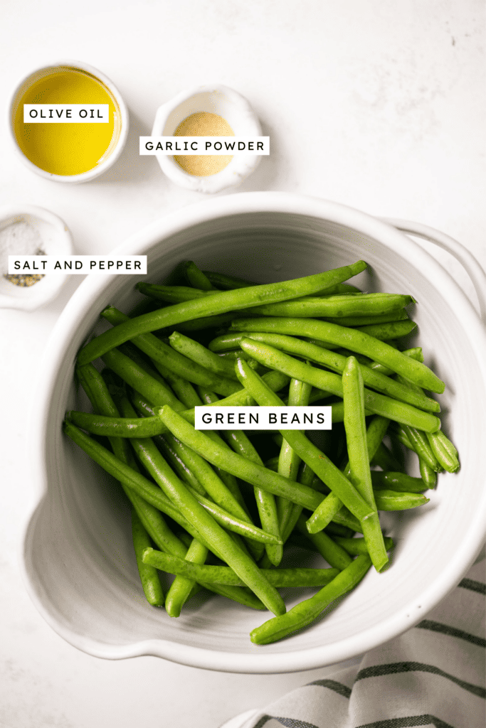 Ingredients for air fryer green beans.