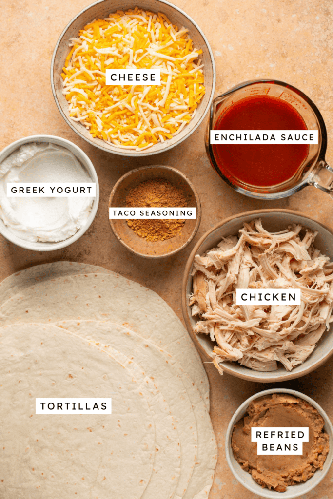 Ingredients high protein chicken enchiladas.