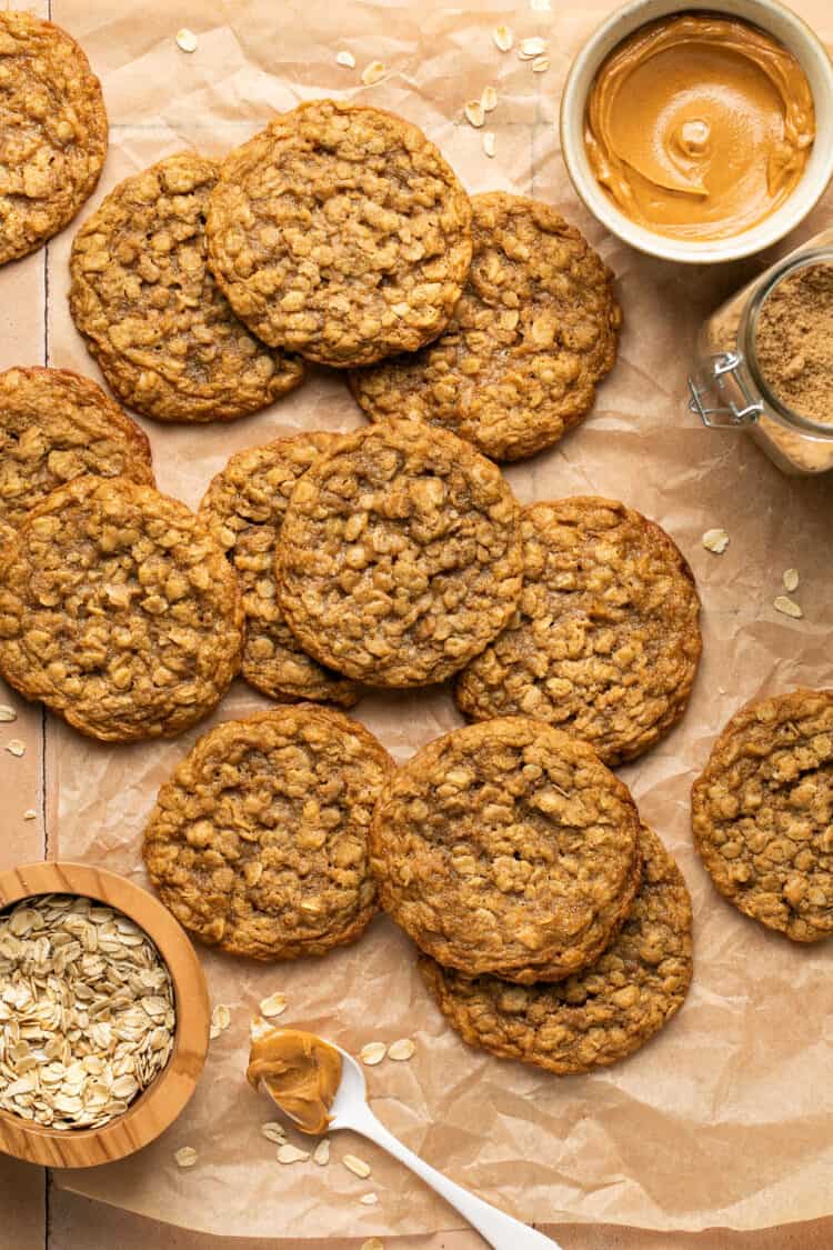 Soft & Chewy Peanut Butter Oatmeal Cookies 