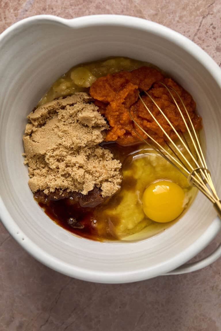 Image showcasing Brown Butter Pumpkin Banana Bread | Lauren Fit Foodie