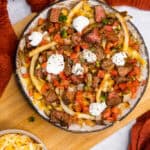 Carne Asade Fries on a plate.