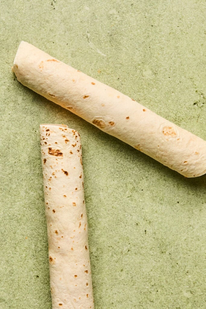 Two tortillas rolled up.