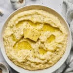 Garlic Mashed Potatoes in a bowl.