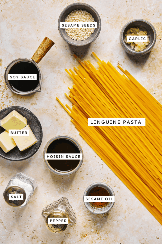 Ingredients for Hibachi Noodles.