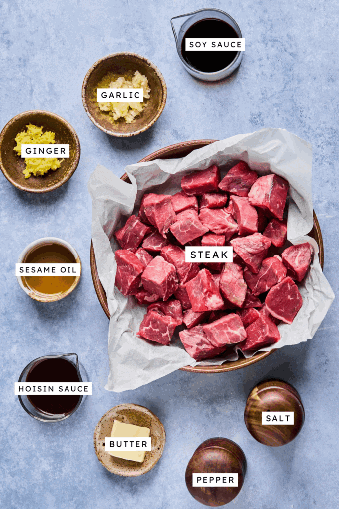 Ingredients for Hibachi Steak.