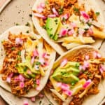 Honey Chipotle Chicken Street Tacos on a plate.
