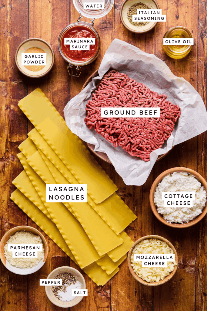 Ingredients for Microwave Lasagna.